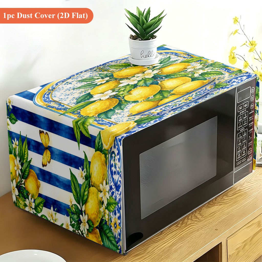 TEMU 1pc Lemon Floral Microwave Cover & Oven - Reusable Suitable For Microwaves, Stovetops, Ovens, Stove With Lemon Flower, Non-food Contact