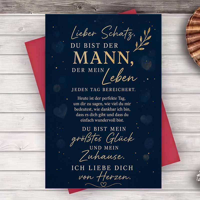TEMU 1 Envelope And 1 Greeting Cardromantic Love Greeting Card For Husband Or Boyfriend Anniversary Valentine Day And Birthday Gift With Message In