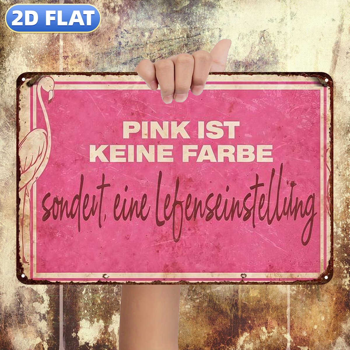 TEMU 2d Flat 1pc, Pink Is Not A Color, But Of Life., Metal Iron Sign, Size(8"x12"/20cm*30cm) Decorative Paintings/room/restaurant/bar/door/garage