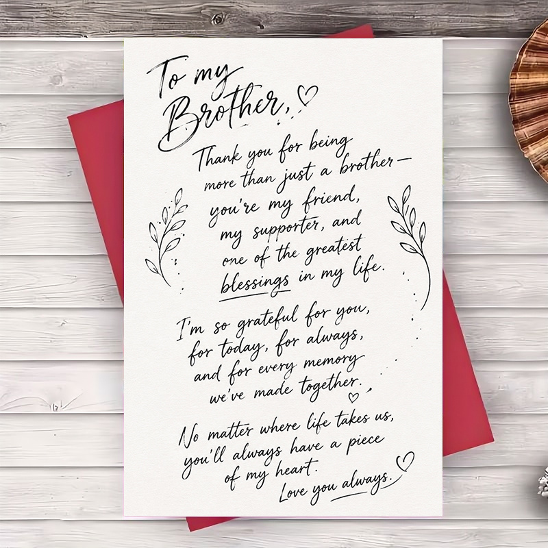 TEMU 1 Envelope And 1 Funny Greeting Card Greeting Card For Brother Message For Birthday Anniversary Or Appreciation Gift From Sibling To Love And