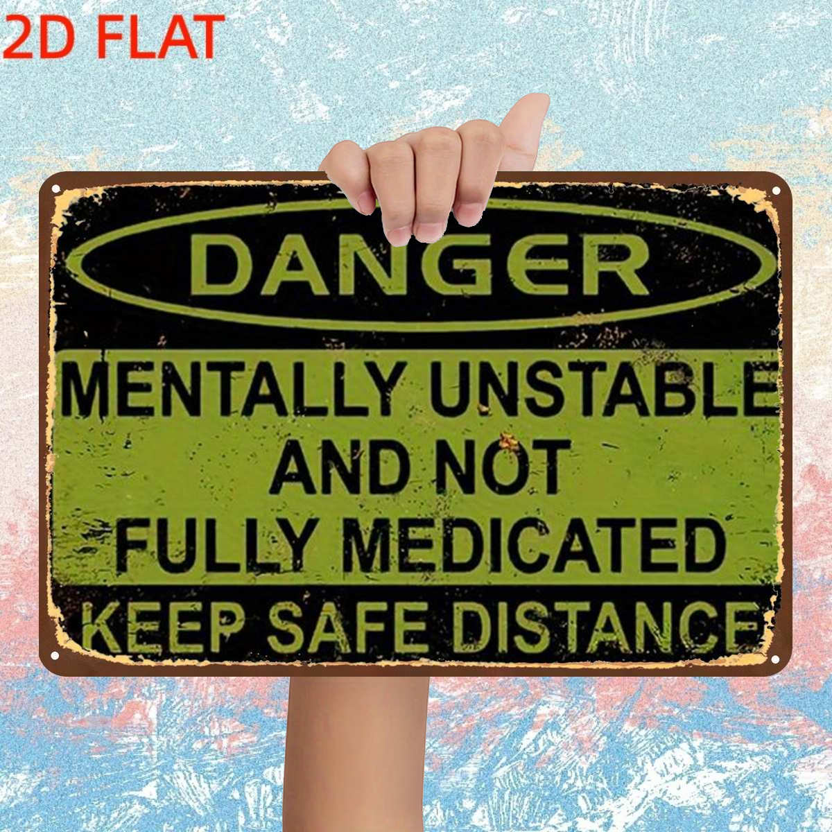 TEMU 2d Flat, 1pc, : And Not Fully – Distance Metal Iron Sign, Pre-drilled Holes, Suitable For Indoor, Outdoor, Home, Office, Toilet Decoration