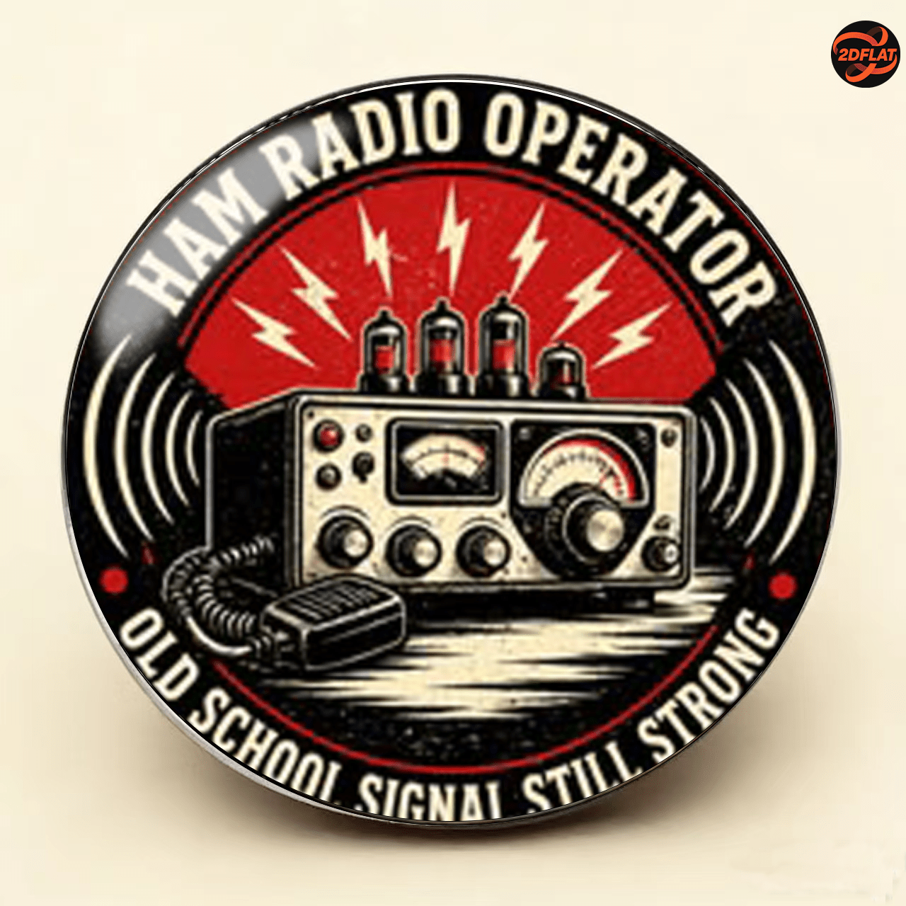 TEMU 1pc, 2d Vintage Radio Amateur Themed Stainless Steel Brooch, Radio Operator Old- Enthusiast Badge, Old-school Strong Signal Themed Pin, Apparel