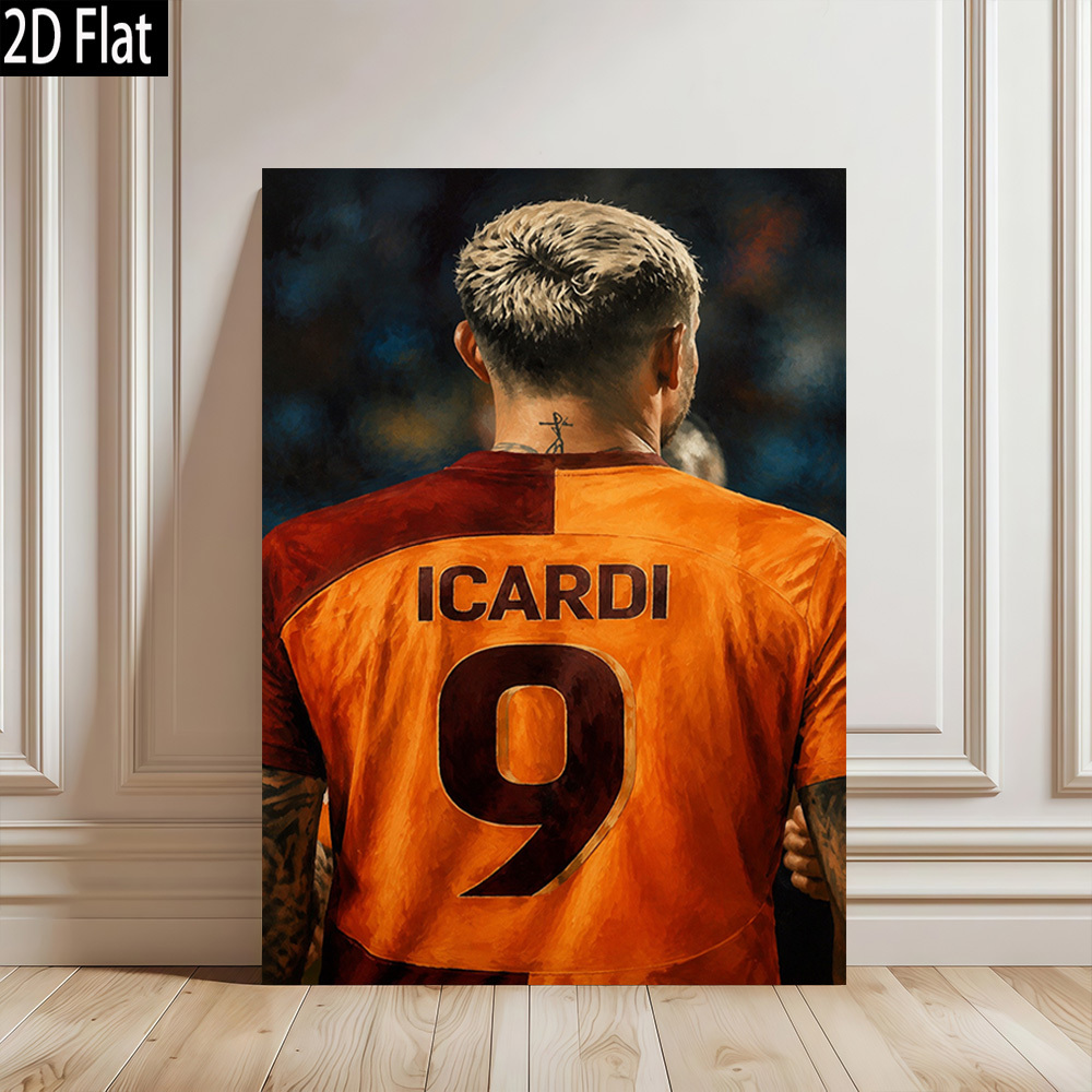 TEMU 2d Flat, 2d Flat 1pc 9 Orange Jersey Back View Gift Ready Frameless Canvas Wall Art Modern Retro Poster For Home Office Decor High Quality