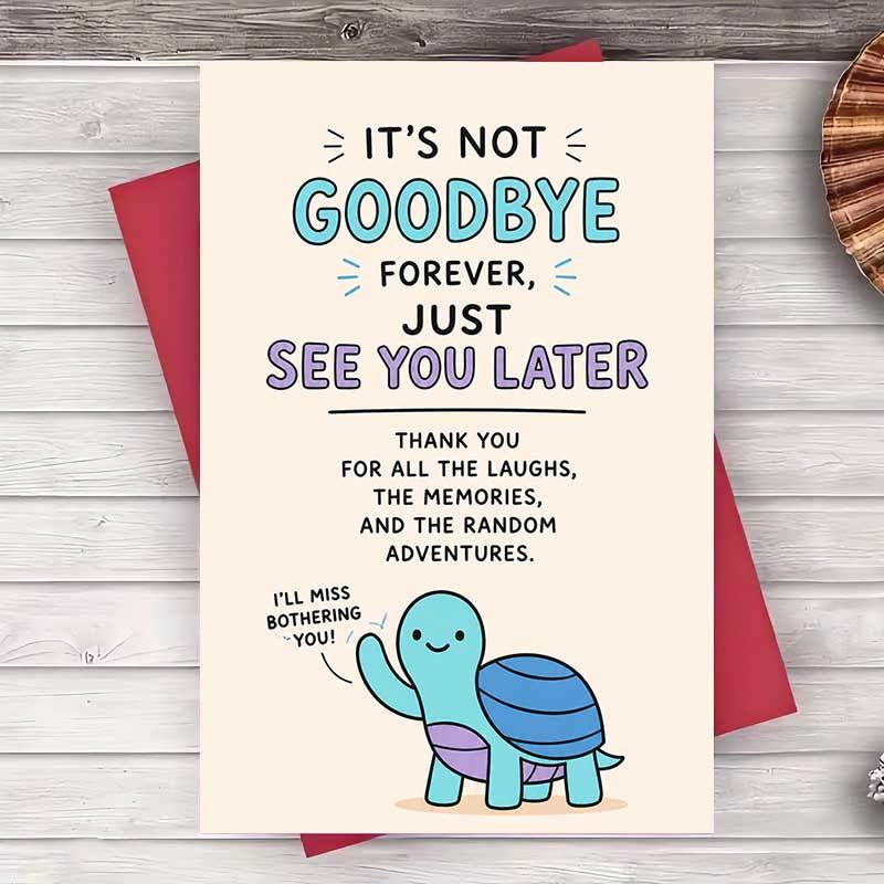 TEMU 1 Envelope And 1 Greeting Card Funny Farewell Card For Coworker Friend Goodbye Card Thank You For Memories Later Flat Greeting Card
