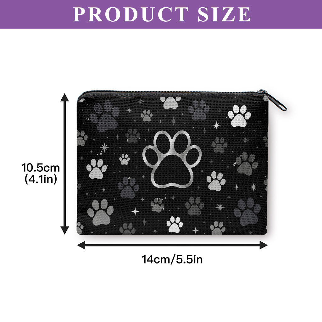 TEMU de Patas y Estrellas - Billetera y Bolsa Organizadora con Cremallera de Material Resistente, Lavable a Máquina, con Organizador de Labiales y