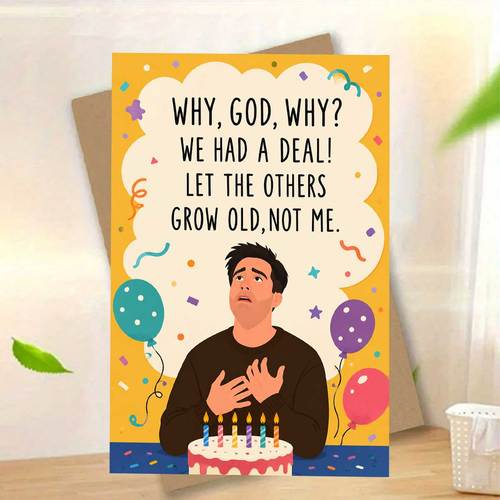 a colorful birthday card for men featuring cake confetti we to grow old didnt we to a friend an envelope