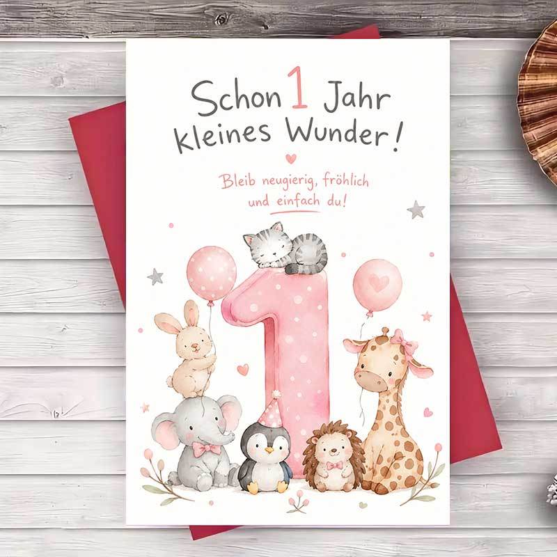 Image of 1 Envelope And 1 Greeting Cardcute First Birthday Greeting Card For Greeting Card