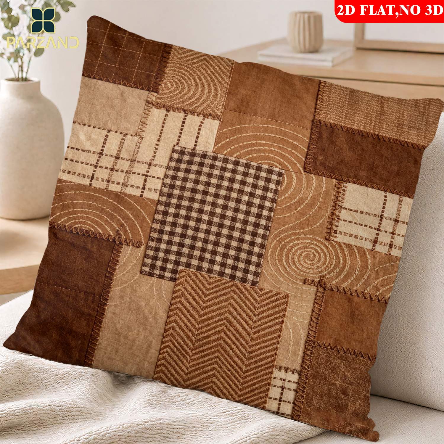 item picture 2d flat 1pc pillowcase brown print pillowcase family pattern   pillowcase for sofa bedroom and study comfortable and soft pillowcase a gift   modern decor   durable fabric