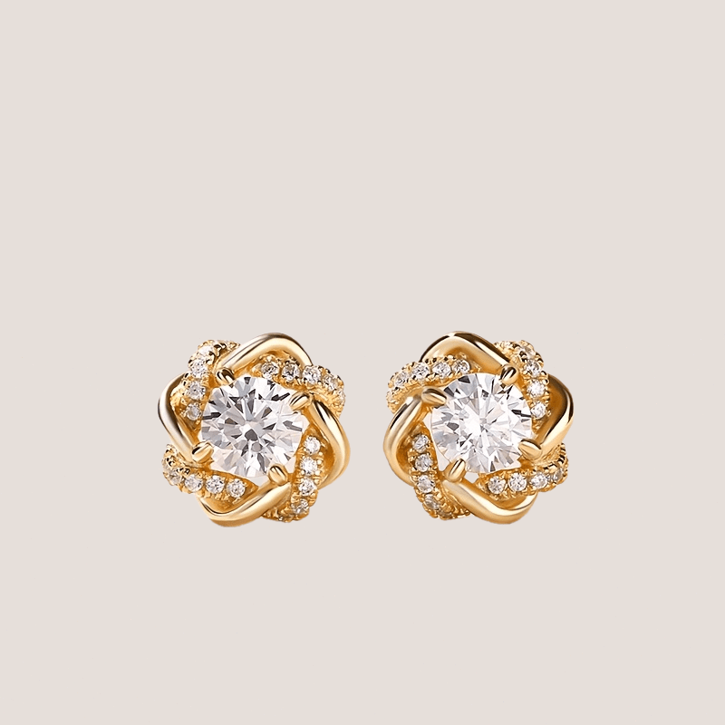 Vintage Floral Stud Earrings, Delicate Women's Jewelry