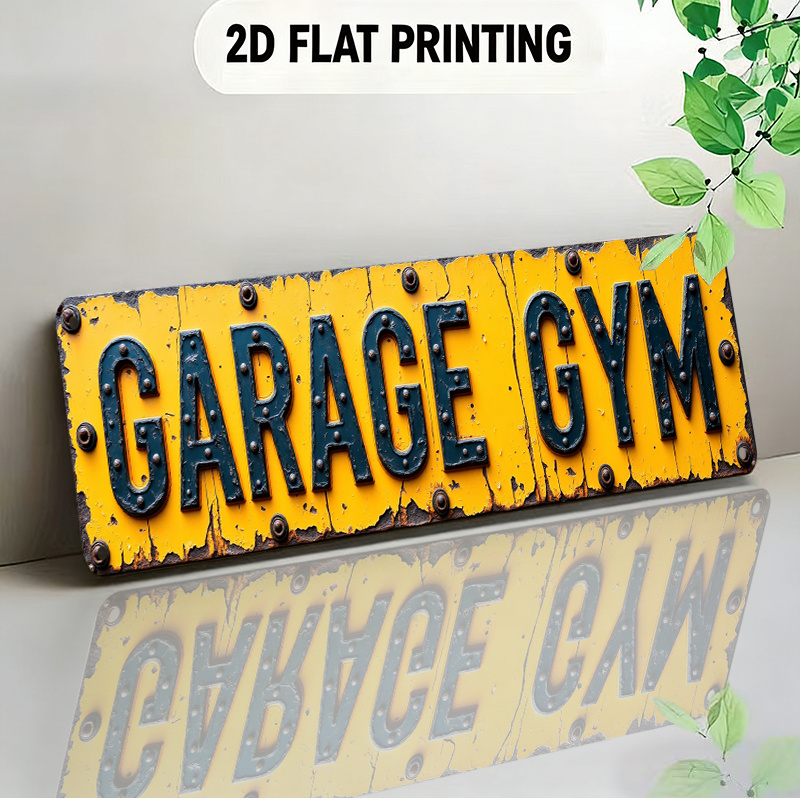 TEMU 2d Flat, 2d Flat Industrial-style '' Metal Sign 40.64x10.16cm Vintage Decorative Sign For Home Wall Hanging Plaque Fitness Room Decor Retro Gift