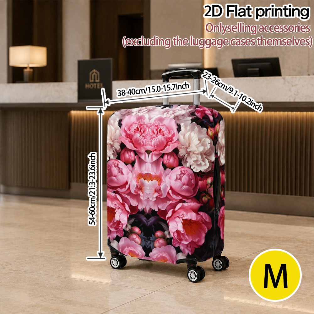 TEMU 2d Flat 1pc Botanical Suitcase Cover - 4 Sizes Xl - Great For , Weekend , Daily , Airport