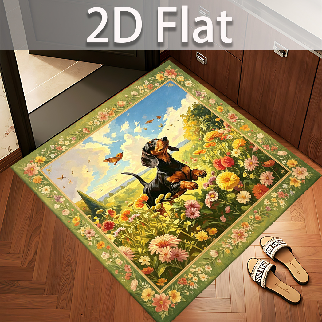 item picture 2d flat   style sausage dog carpet living room anti slip square carpet   in entrance hallway balcony dining table underneath and other areas velvet 850g m ddtz summer decoration autumn decoration
