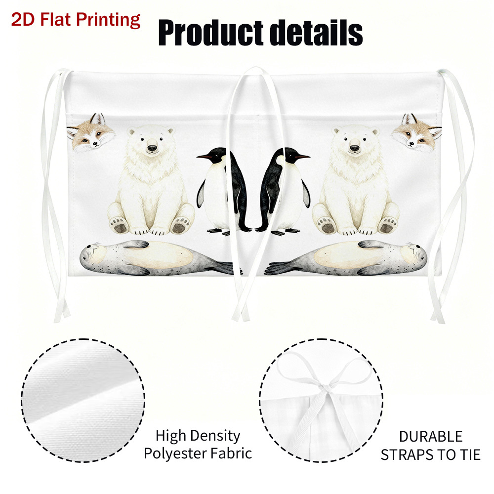 2D Flat Nursery Hanging Organizer with Giraffe, Lion, Elephant Pattern