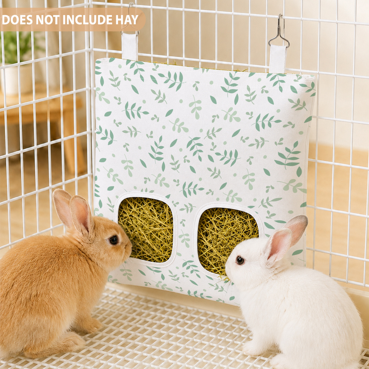 TEMU Hay Feeding Bowl For Small Animals, 2-hole Hay Feeder For Guinea Pigs With Cute Design Hanging Hay Feeder Bag For Rabbits, Hamsters, Small Pets,
