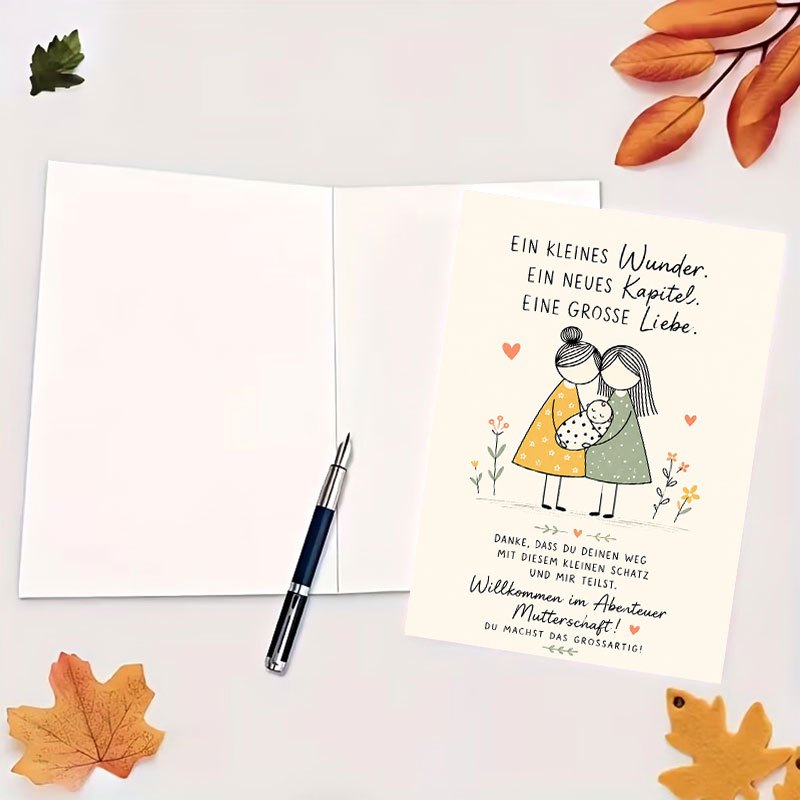 Greeting Card for New Mothers with Elegant Flat Design
