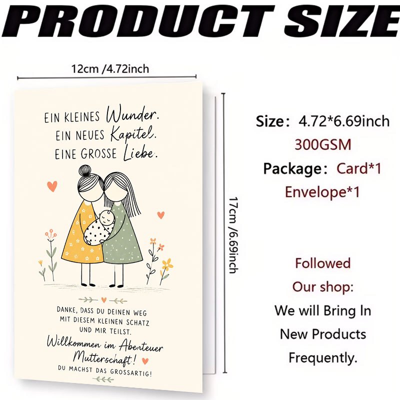 Greeting Card for New Mothers with Elegant Flat Design