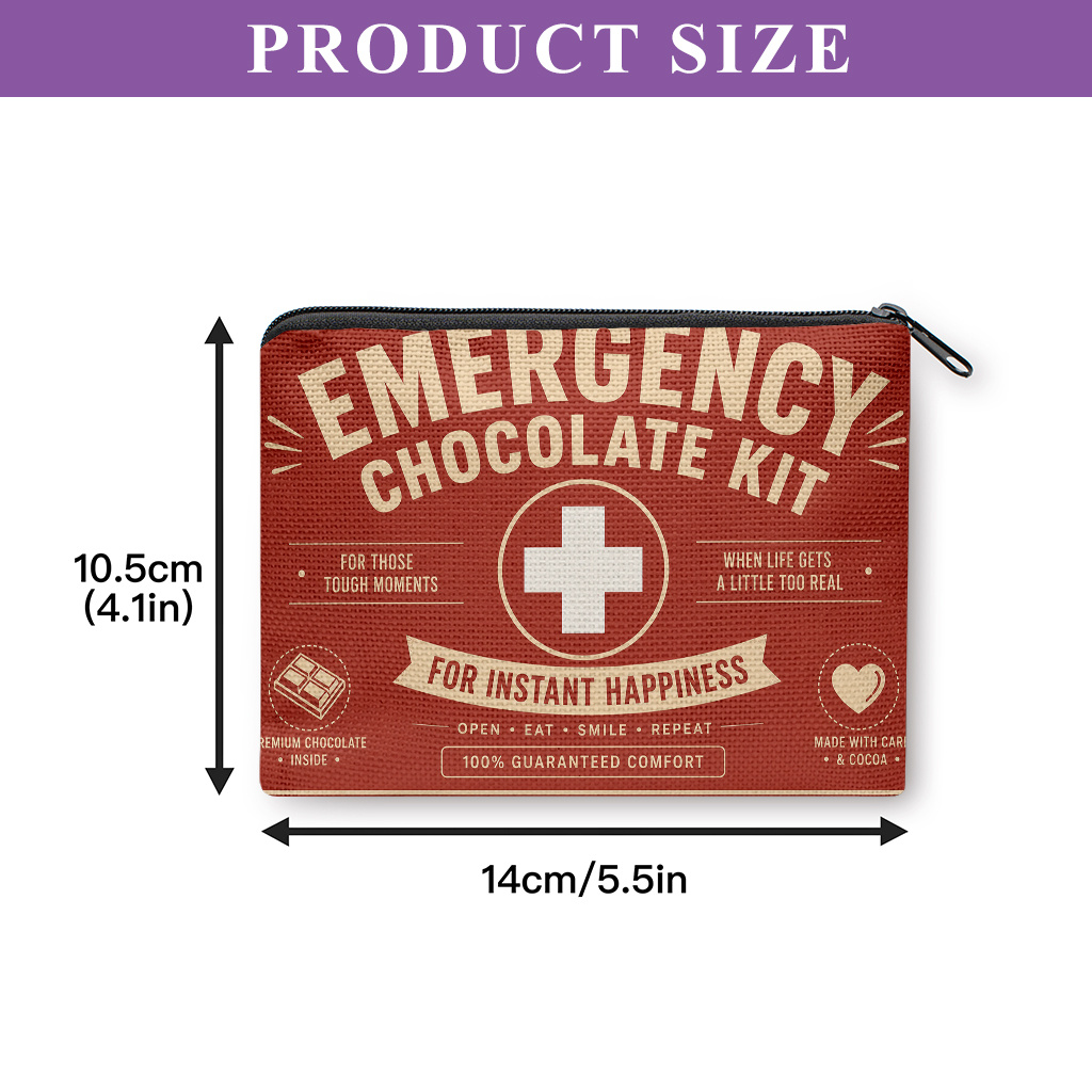 TEMU Coin Purse 1pc, Kit -material Double Zippered Wallet & Organizer Pouch, Machine Washable Durable Washable Fabric Wallet With Lipstick & Earphone