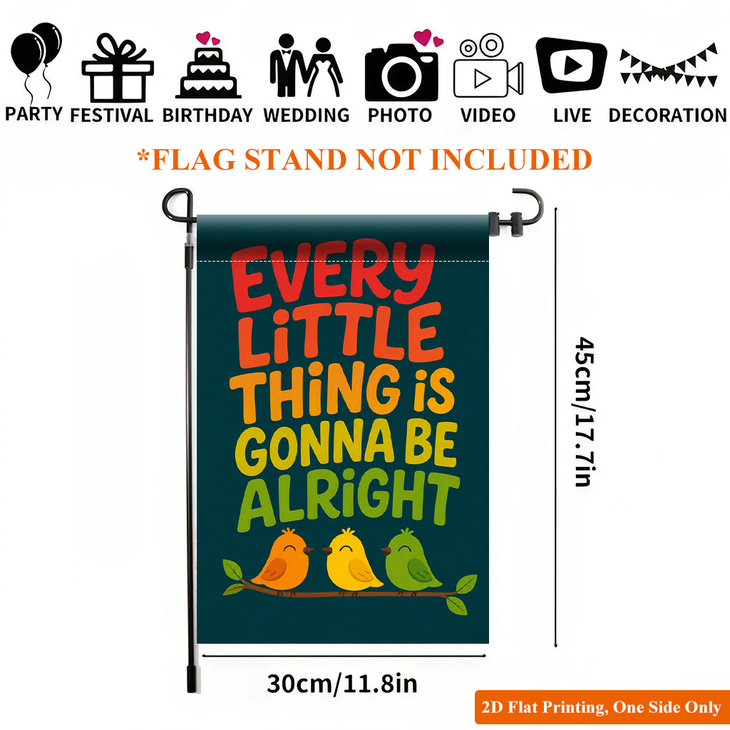 TEMU 2d Flat - 2d Flat Printing Garden Flag 1pc, Everything Durable Single-sided Print Yard Flag, Garden & Home Holiday Decoration, 11.8x17.7 Inches,