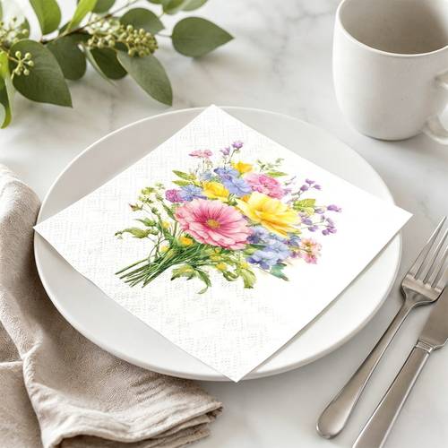 20pcs bouquet printed napkins suitable for birthday parties and wedding banquets decorative tissues to enhance atmosphere
