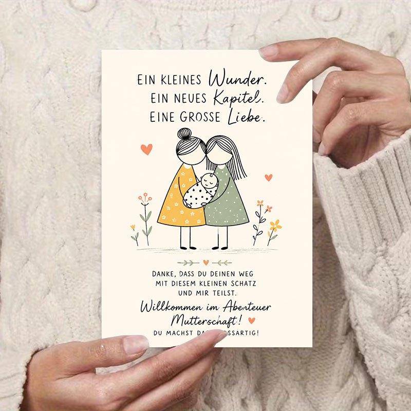 Greeting Card for New Mothers with Elegant Flat Design