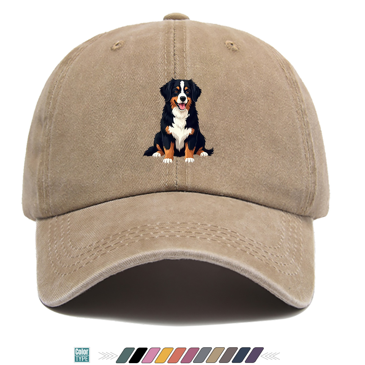 TEMU 1pc Bernese Cartoon Print Baseball Cap, Cute Dog Pattern Comfortable Breathable Sun Hat, Fashionable Lovely Aesthetic Unisex Cap, Hat, Outdoor