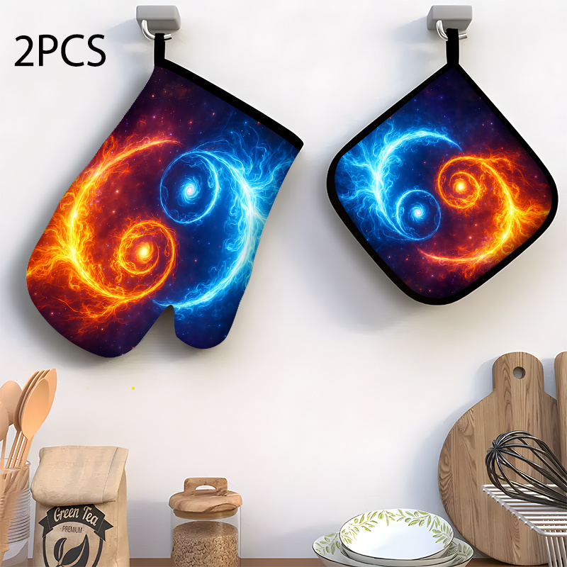 Ofenhandschuhe Hitzebeständig – 30,5 X 15,2 X 5,1 Cm, Bis 248,9°C, Flexibles Fingermodell, Symmetrisch, Waschbar – Für Kochen, Backen, Grillen, Kamin – Praktisches Geschenk