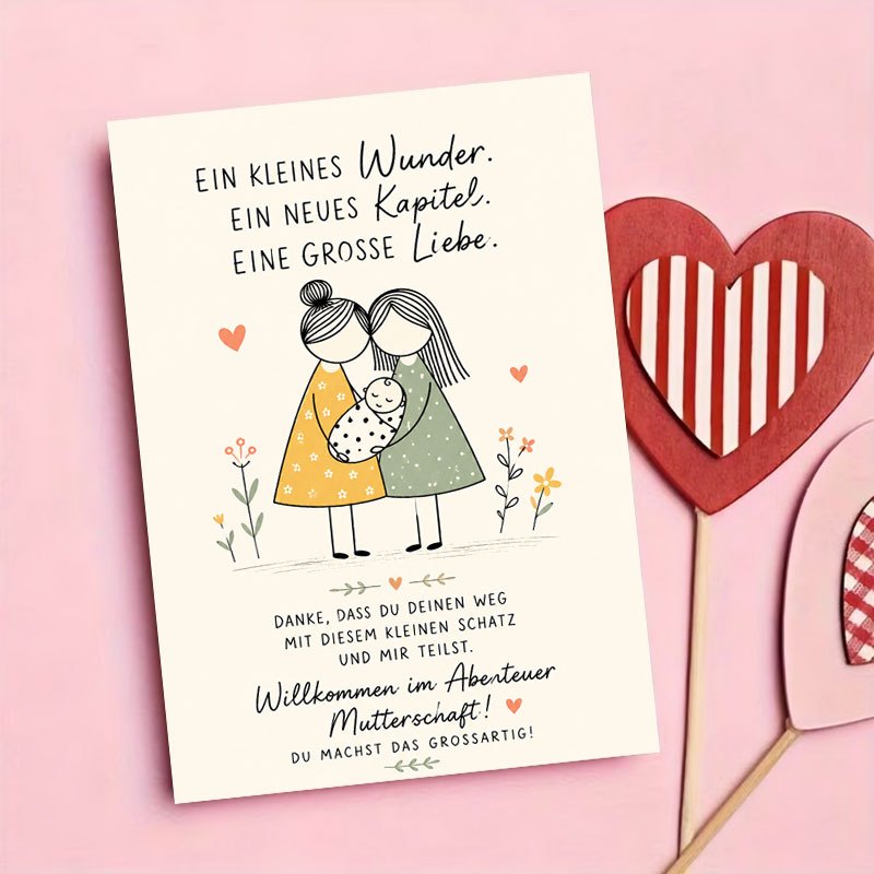 Greeting Card for New Mothers with Elegant Flat Design
