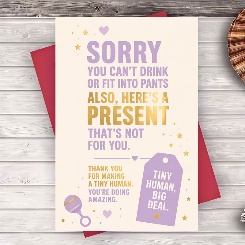 TEMU 1 Envelope And 1 Greeting Card Funny Greeting Card For Congratulations Gift For Best Friend Or Coworker Humorous Message For Pregnancy