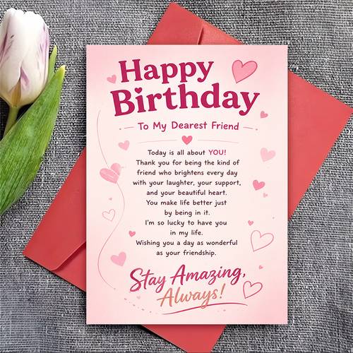 one envelope greeting cardhappy birthday greeting card for best friend message for birthday celebration and special friendship appreciation gift greeting card