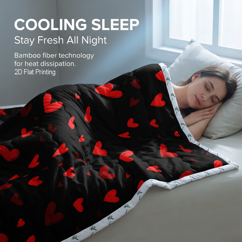 TEMU 1pc Bamboo Reversible Cooling & Warm Summer Comforter - , Cooling Comforter For Bedroom, , Rv, Travel & Dorm Room - Lightweight, Breathable,
