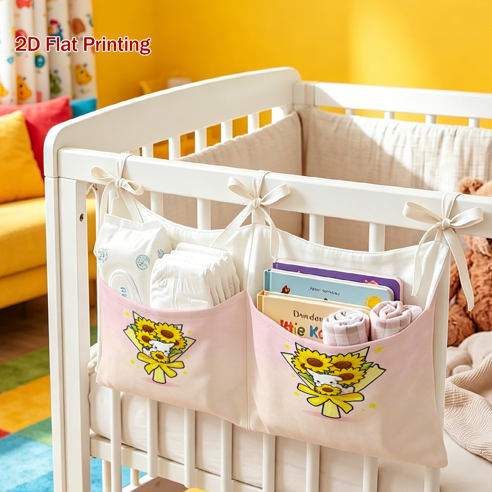 2-Pocket Nursery Hanging Organizer with Bunny & Rose Design