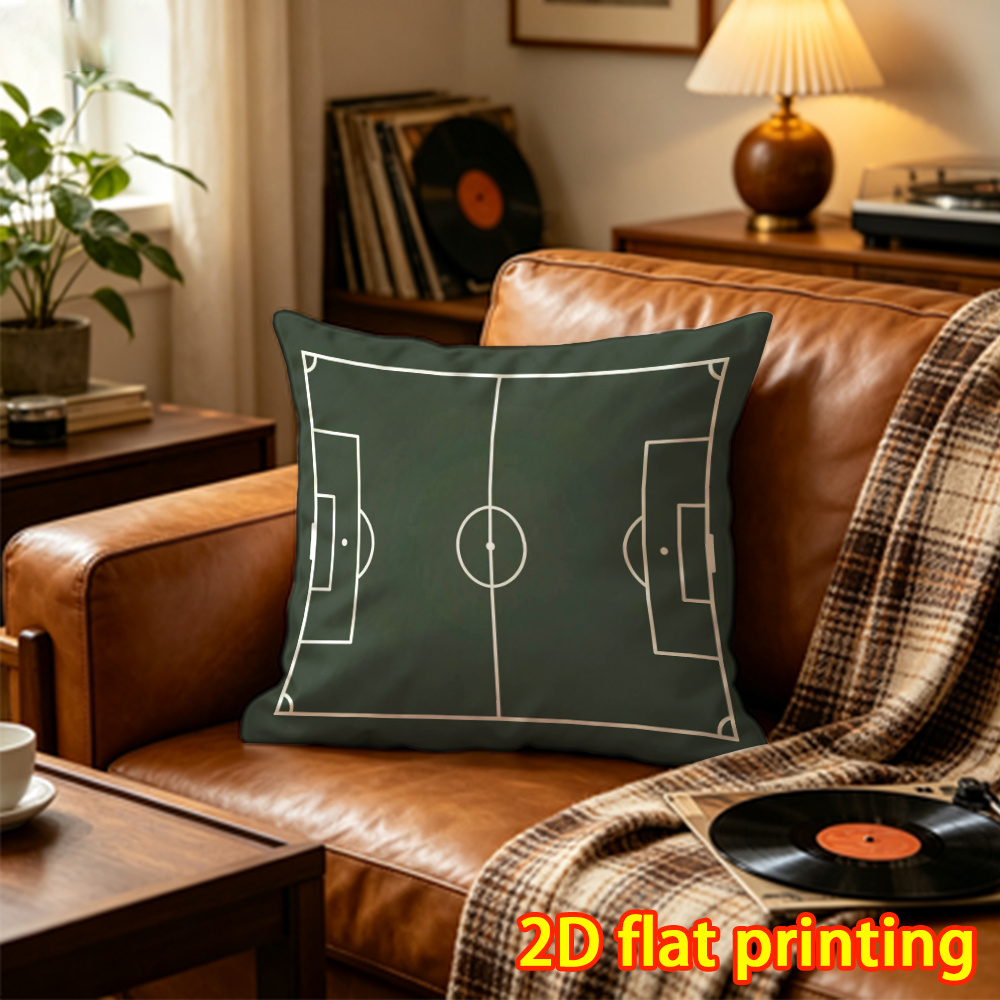 TEMU 1 pièce Housse de coussin terrain de football , , le canapé, le lit et la décoration de voiture (rembourrage non )