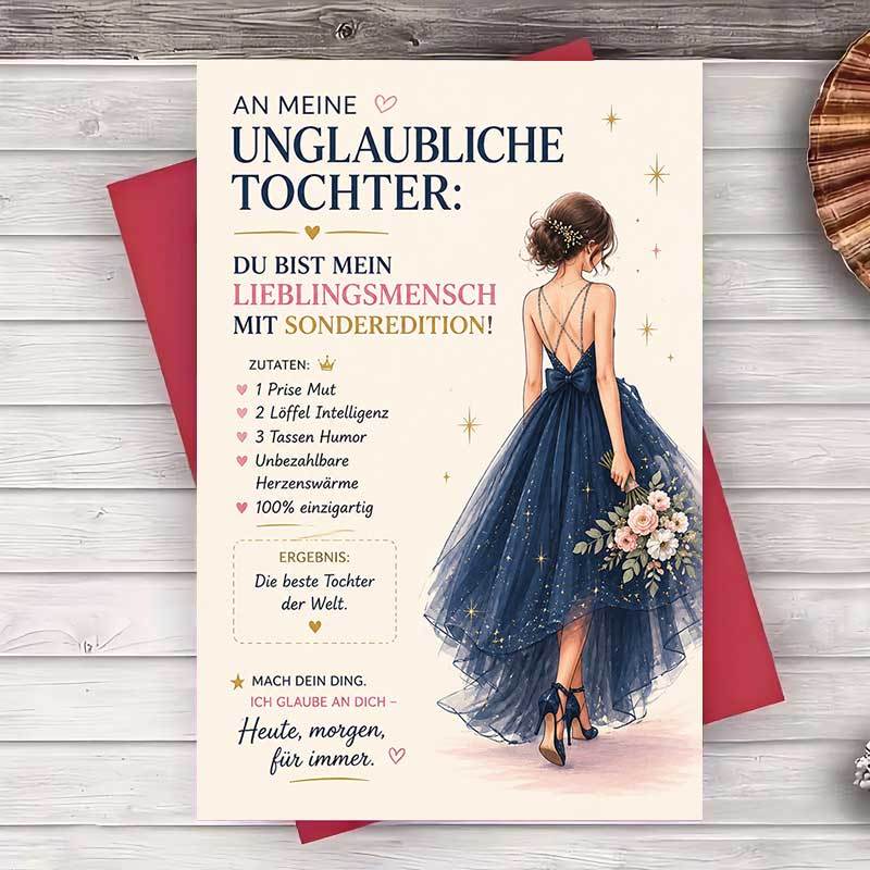 TEMU 1 Envelope And 1 Greeting Cardinspirational Greeting Card For Daughter Beautiful Elegant Design Perfect For Birthday Graduation Or Encouragement