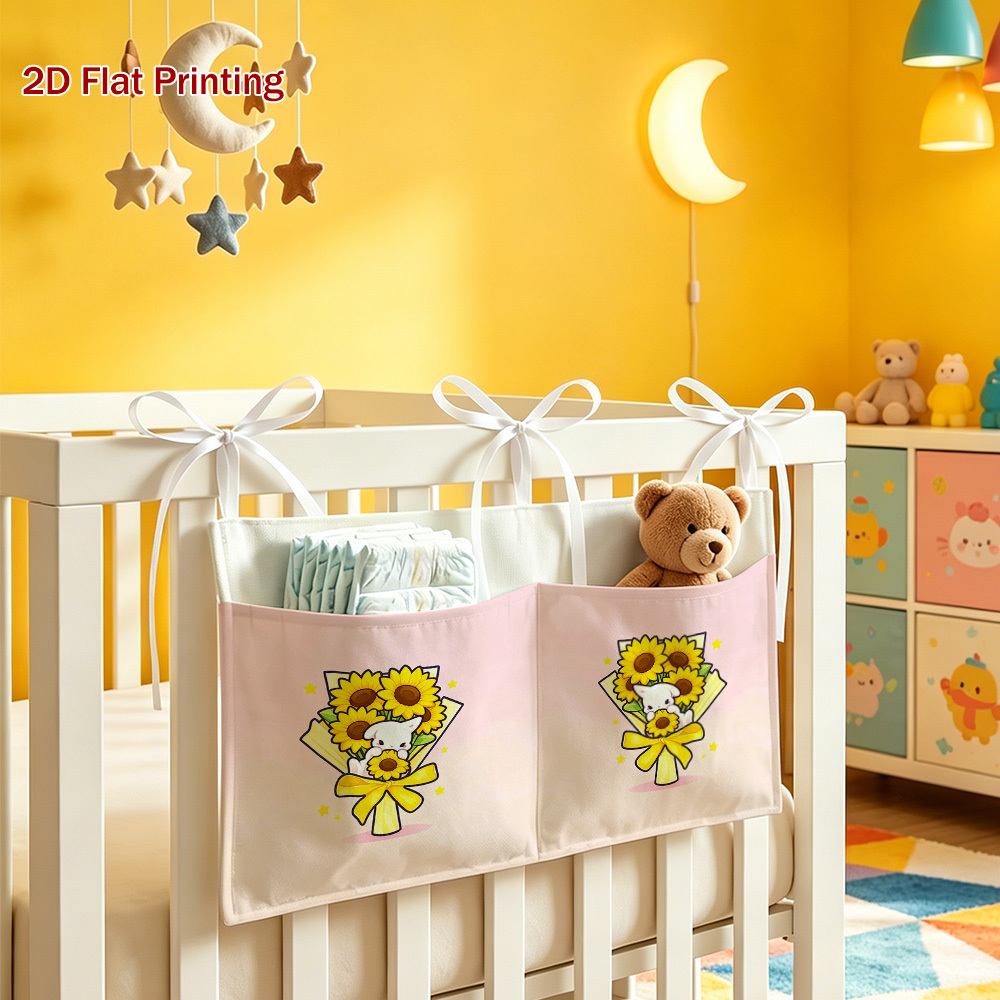 2-Pocket Nursery Hanging Organizer with Bunny & Rose Design