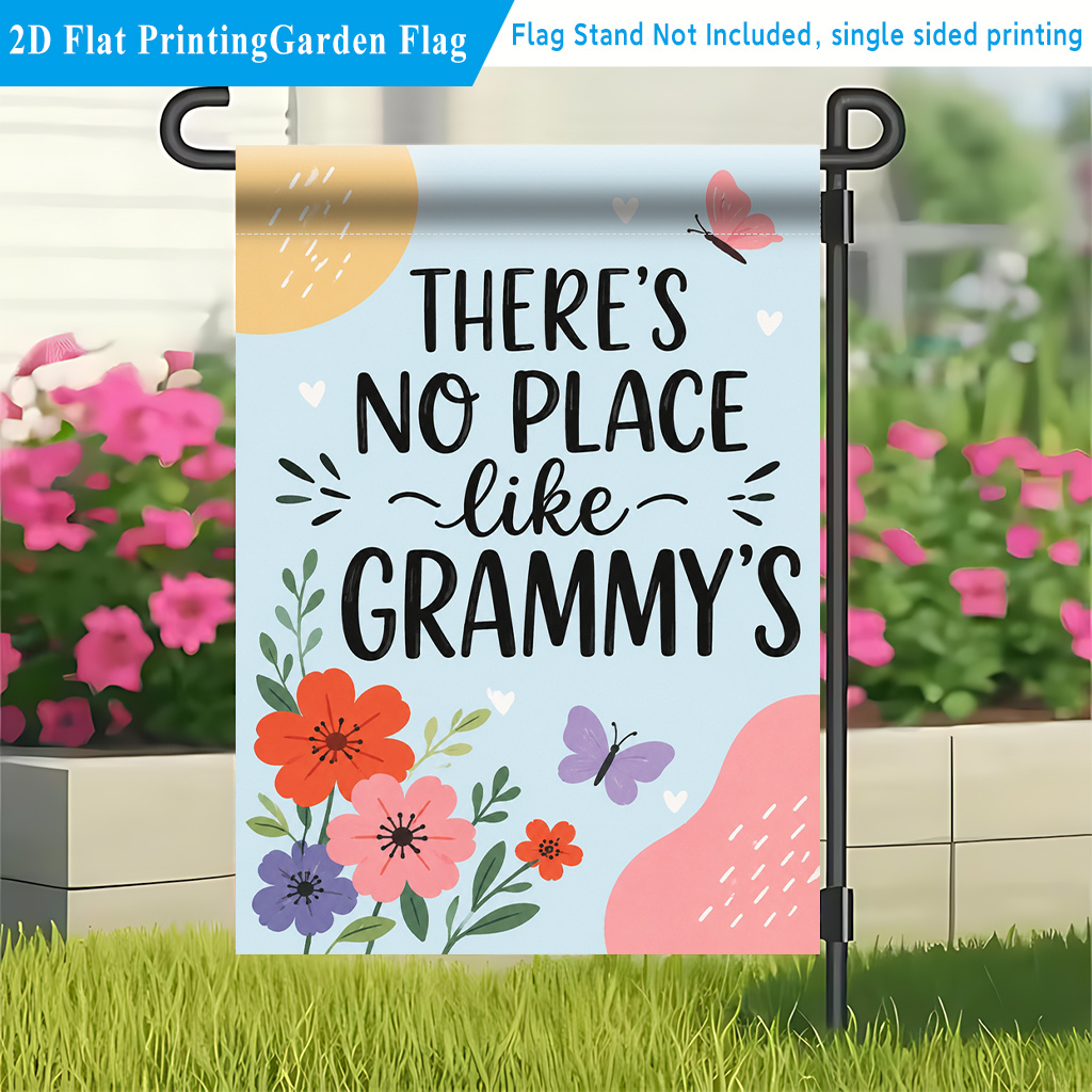 TEMU 2d Flat - 2d Flat Garden Flags 1pc, 's No Like Grammy's, Polyester Single-sided Printed Decorative Flag, Outdoor Lawn And Patio Welcome Flags,