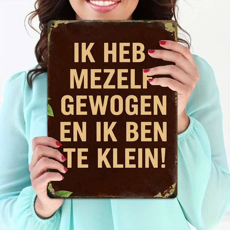 TEMU 2d Flat - 2d-flat, 1pc, Funny Dutch Quote Metal Sign, Creative Tin Sign Garage Decoration, Lettering, Highquality Print, Home Decorators, 2d
