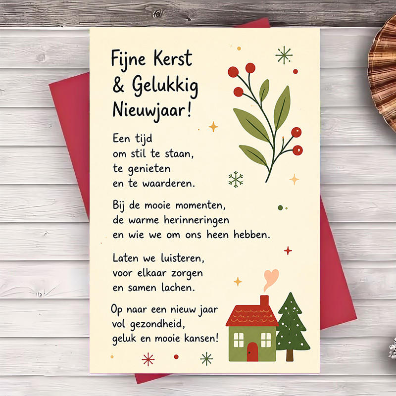 TEMU 1pc Envelope And 1pc Funny Greeting Card Merry Christmas And Happy New Year Greeting Card For And For Family Wishes Decorative Paper Stationery