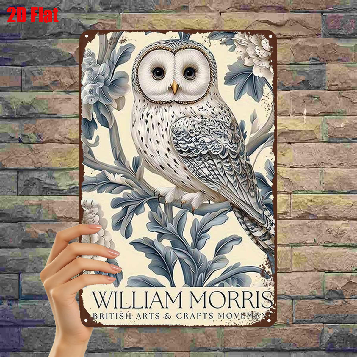 TEMU 2d Flat, 2d Flat 1pc, Vintage William Wall Decor - British Arts & Crafts Inspired Metal Painting 8Ã12 Inch, 2d Flat