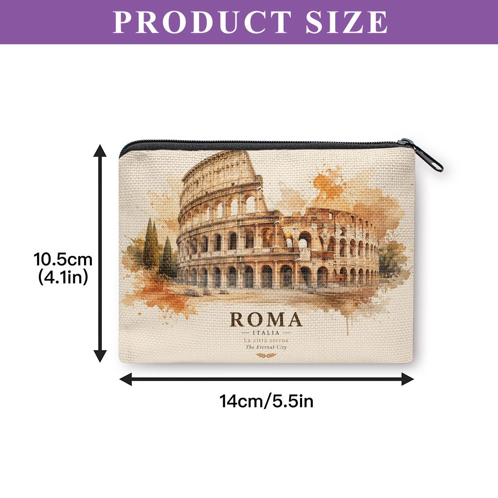 TEMU Portamonete e organizzatore per portafoglio , per, pochette con cerniera lavabile in lavatrice con porta rossetto/cuffie, regalo da viaggio per,