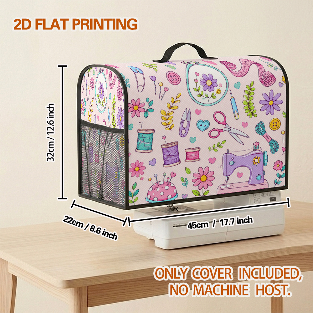 TEMU 2d Flat, Pastel Sewing Sewing Machine Dust Cover And Mat, Sewing Machine Mats Compatible With Most Standard Sewing Machines And Supplies,