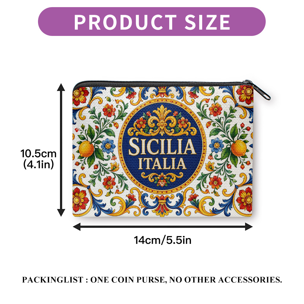 TEMU Coin Purse 1pc, Traditional Double Sides Printed Coin Purse, Earphone Lipstick Small Items Storage Bag, Multi-use Clutch Bag, Lightweight
