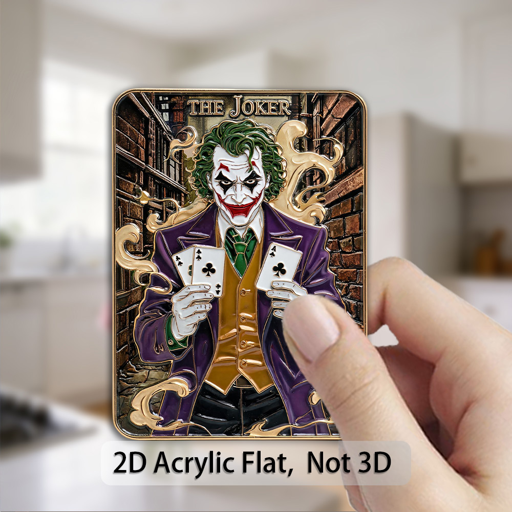 TEMU ( Officially Licensed)1pcs 2d Flat Acrylic Fridge Magnet, Joker With Club In ,magnetic Decor For Refrigerator, Locker, Whiteboard, Office And