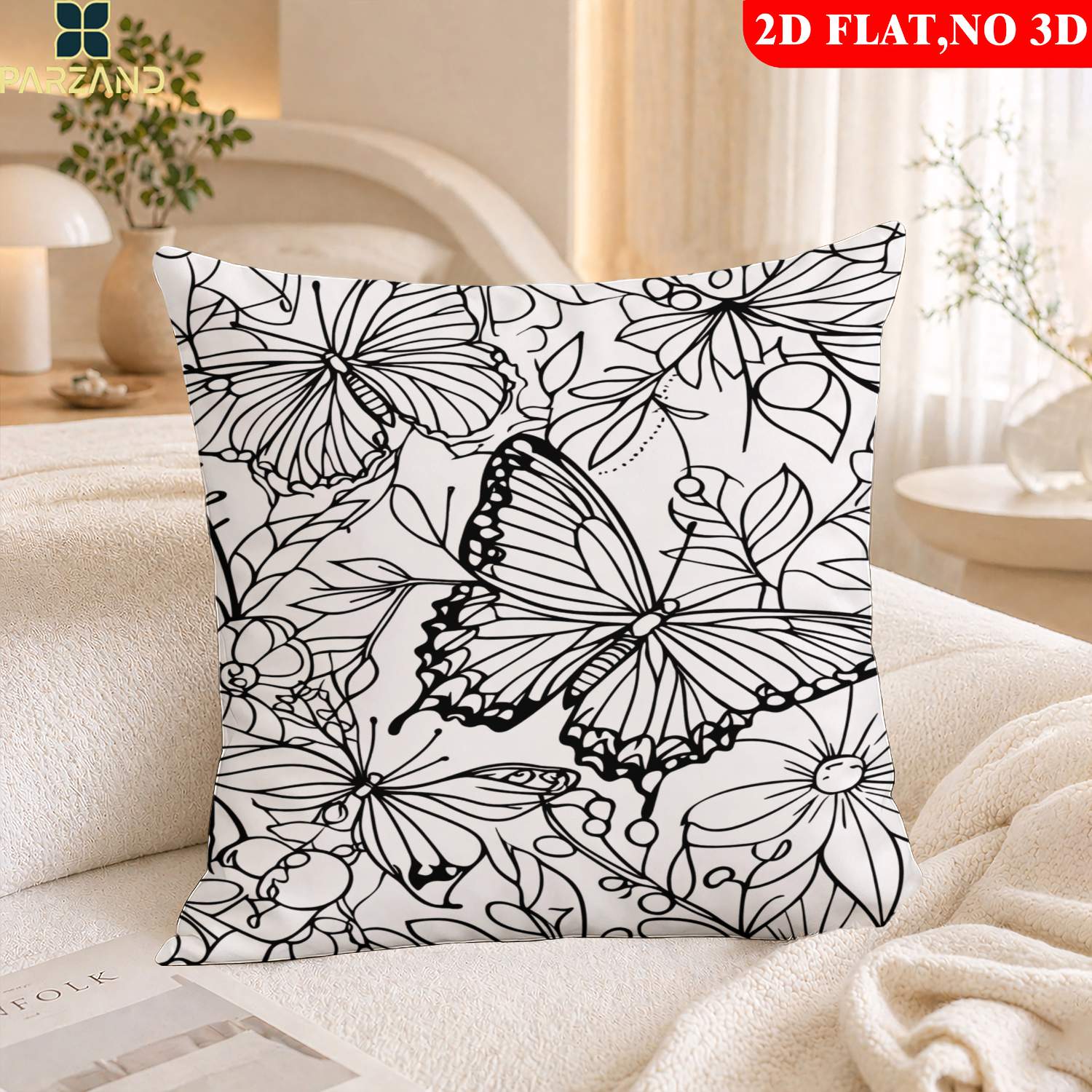 TEMU 2d Flat 1pc Pillowcase Flower Coloring Pattern Pillowcase Family Pattern, Pillowcase For Sofa, Bedroom, And Study, Comfortable And Soft