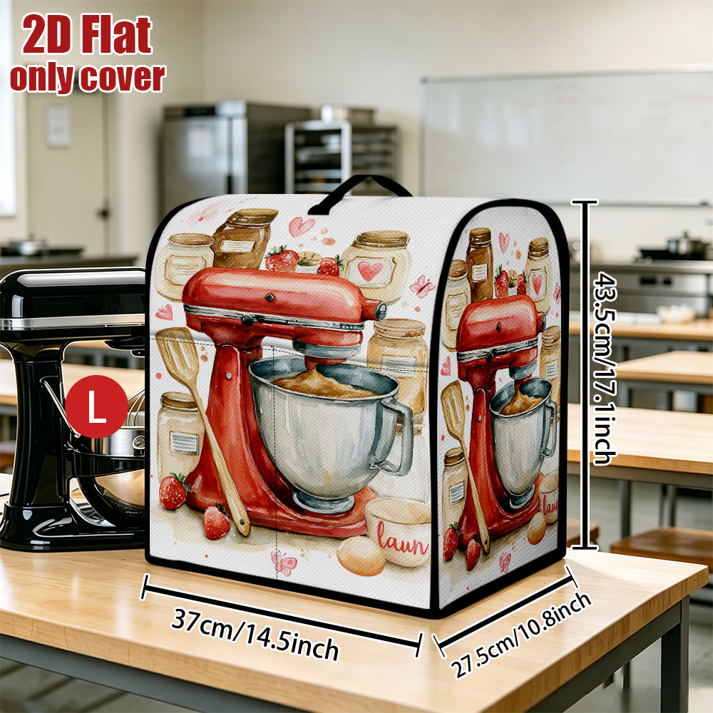 TEMU 1pc Red Mixer Cover Compatible For Bread Machines, Blenders, Coffee Makers & Juicers - Dust Shield With Top Handle, Decorative Protective Cover