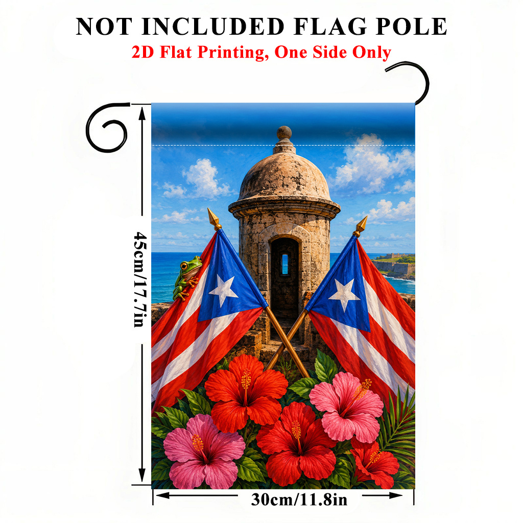 TEMU 2d Flat - 2d Flat - 2d Flat Printing Garden Flag 1pc, Puerto Rican Symbol Display Holiday Garden Flag, Single-sided Printed Small Yard Banner,