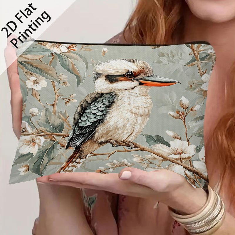TEMU 1pc, Pattern 2d Flat Printing Double-sided Printing Cosmetic Travel Bag, Zippered Toiletry Pouch, Pencil Case, Brushes, Storing Lipsticks,