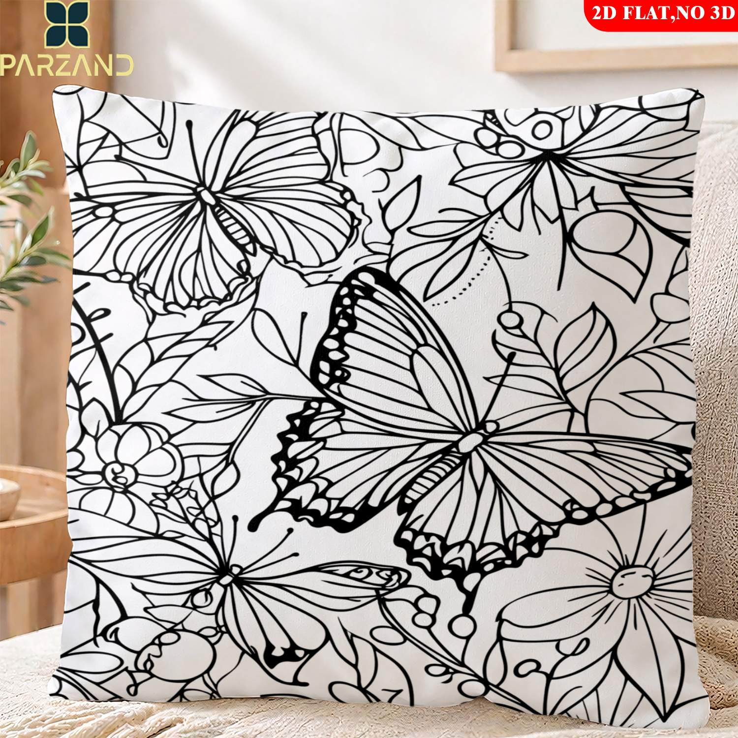 TEMU 2d Flat 1pc Pillowcase Flower Coloring Pattern Pillowcase Family Pattern, Pillowcase For Sofa, Bedroom, And Study, Comfortable And Soft