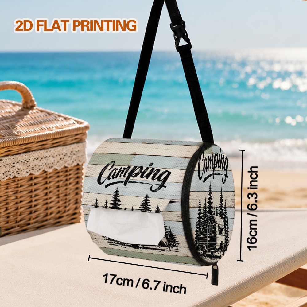 TEMU 1pc Camping Theme Pattern Toilet Paper Holder, Hanging Toilet Paper Holder Suitable For Outdoor Camping, Hiking, Picnics & Travel, Toiletry