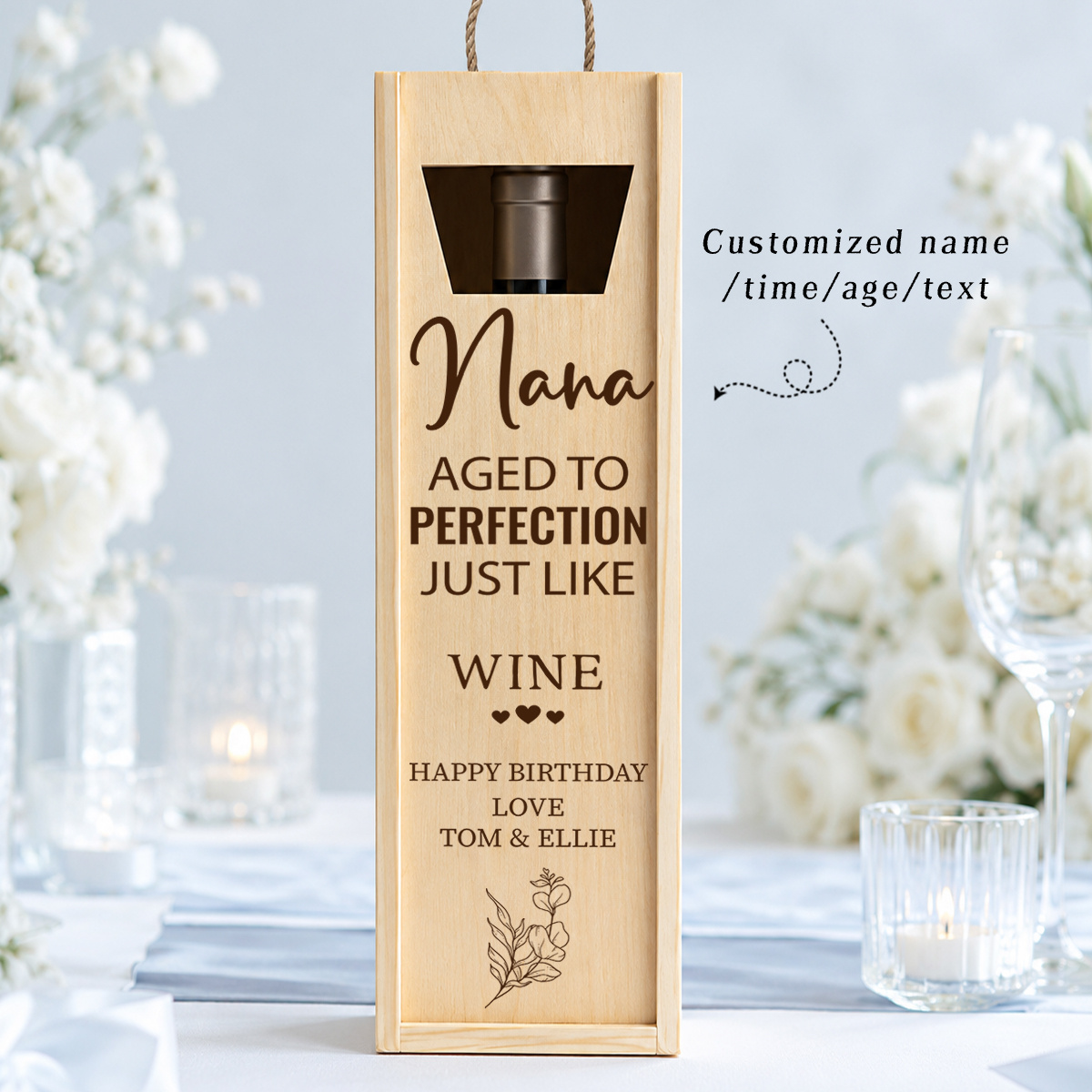 wine bottle gift box sold on Temu United States