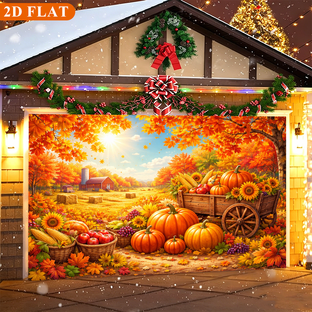 TEMU 2d Flat, 2d Flat - 2d Flat Banner 1pc, Beautiful Scene, Durable Polyester Interior And Exterior Trim, Suitable For Autumn And Parties, Used As A